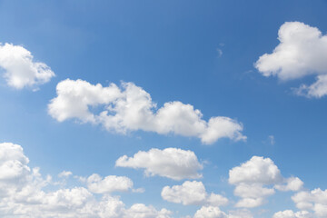 Wall Mural - white cloud and blue sky background. hot day in summer.