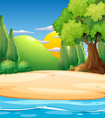 Sticker - Empty outdoor summer beach background