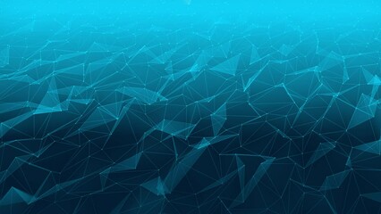 Polygon moving irregularly on a 4K blue background.
