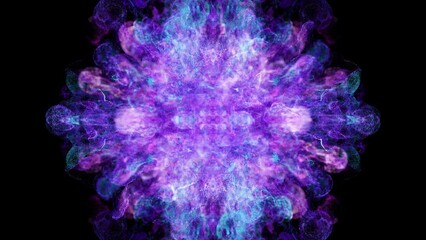 Wall Mural - Color particles powder explosion animation, super slow motion. 4K resolution, Apple ProRes 4444 encoding, with alpha channel, 3D rendering.
