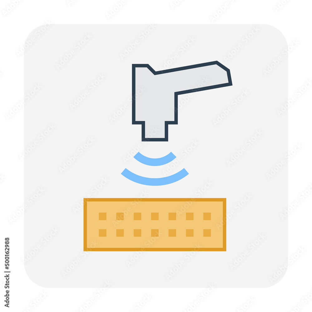 Xrf Analysis Icon Soil x-ray spectroscopy vector icon to using portable handheld ...