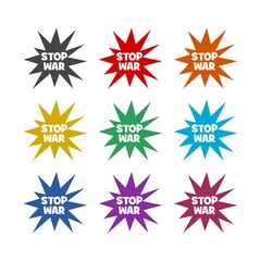 No or stop war icon color set