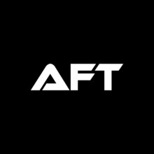 AFT Letter Logo Design With Black Background In Illustrator, Vector Logo Modern Alphabet Font Overlap Style. Calligraphy Designs For Logo, Poster, Invitation, Etc.