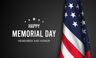 Wall Mural - Memorial Day - Remember and honor with USA flag, Vector illustration.