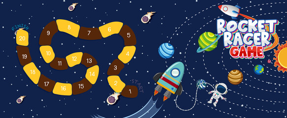 Wall Mural - Game template with space theme background