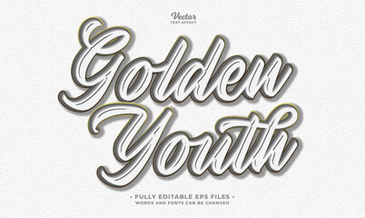 Wall Mural - golden youth minimalist white text effect editable eps cc	