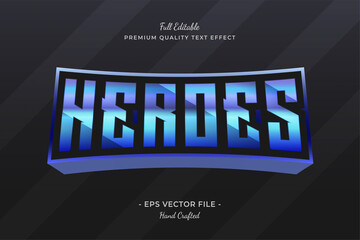 Wall Mural - Heroes Blue Movies editable text effect font style