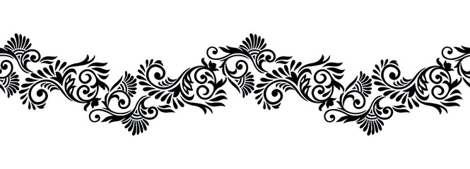 Ornamental vector floral border design