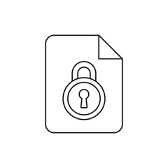 Poster - Locked document icon in line style icon, style isolated on white background