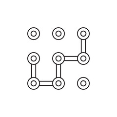 Poster - Pattern security lock icon in line style icon, style isolated on white background