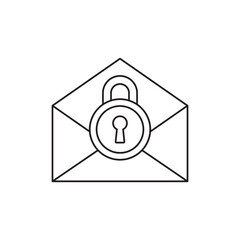Poster - Locked mail icon in line style icon, style isolated on white background