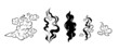 © Maria Zamchiy  - Hand drawn smokes isolated clip art bundle on white background, smoke vector set