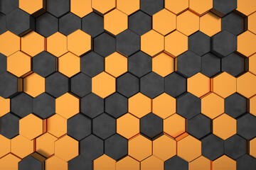 Wall Mural - abstract background of hexagon. modern tile wall. 3d rendering.