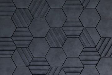 Wall Mural - abstract background of hexagon. modern tile wall. 3d rendering.