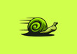 Illustration vector graphic of frunning snail mascot logo perfect for logo business,esport,etc