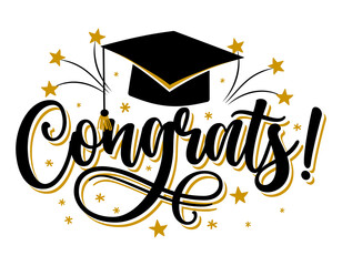 Wall Mural - Congratulations Graduates Class of 2022 - Typography. blck text isolated white background. Vector illustration of a graduating class of 2021. graphics elements for t-shirts, and the idea for the sign