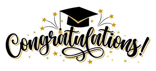 Wall Mural - Congratulations Graduates Class of 2022 - Typography. black text isolated white background. Vector illustration of a graduating class of 2021. graphics elements for t-shirts, and the idea for the sign