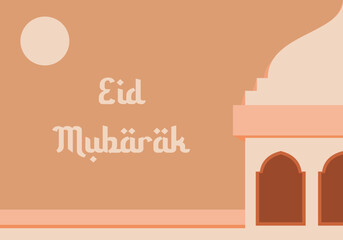 Wall Mural - Modern eid mubarak islamic greeting card template ramadan and can use for wallpaper design, poster, media banner, background, and print. Eid mubarak vector illustration.