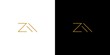 Modern and luxury ZA letter initials logo design