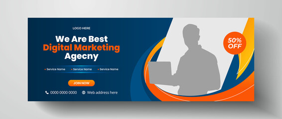 Wall Mural - digital marketing agency service promoting facebook cover banner design, corporate business marketin