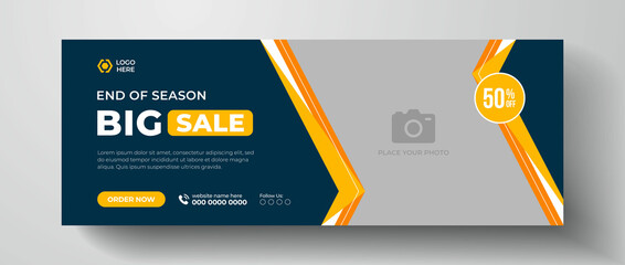 Wall Mural - big sale facebook cover page design, web banner for product mega, flash sale banner template