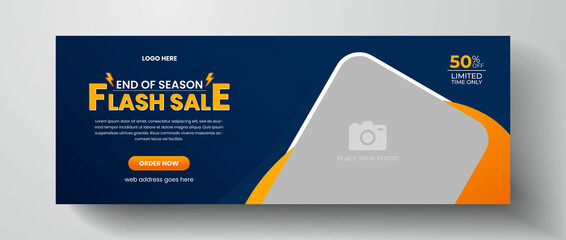 Wall Mural - flash sale facebook cover design, web banner for product sale, sale banner template