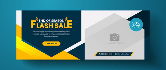 Wall Mural - flash sale facebook cover design, web banner for product sale, sale banner template