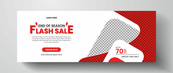 Wall Mural - flash sale facebook cover page design, web banner for product promotion, sale banner template