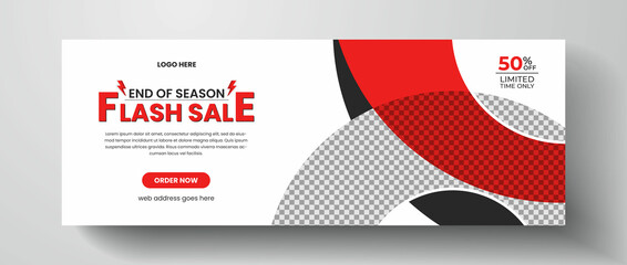 Wall Mural - product flash sale facebook cover design, web banner for product sale, sale banner template