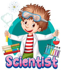 Wall Mural - scientist doing science experiment in the lab