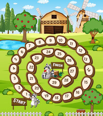 Wall Mural - A farm boardgame template