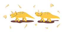 Herbivorous Dinosaur Moves In Different Poses