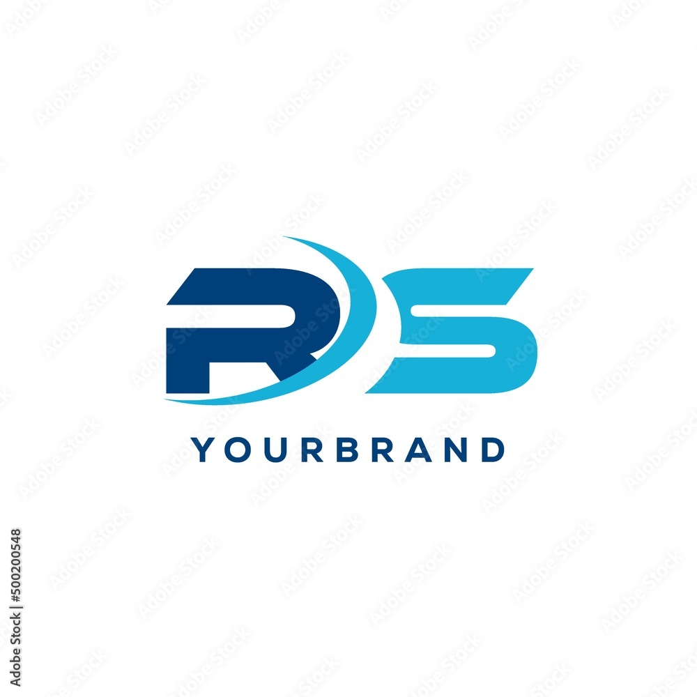 Letter RS logo combined with swoosh curved line Stock Vector | Adobe Stock