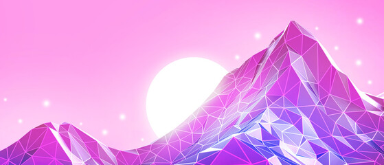 Aufkleber - Futuristic metaverse digital world technology blockchain background with modern wireframe terrain mountain design for simulation Innovation connection global cyberspace -3d Rendering