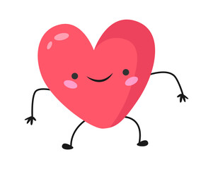 Poster - Smiling Cartoon Heart. Vector illustration