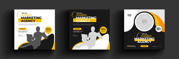 Wall Mural - digital marketing agency social media post design, digital marketing promotion square facebook post 