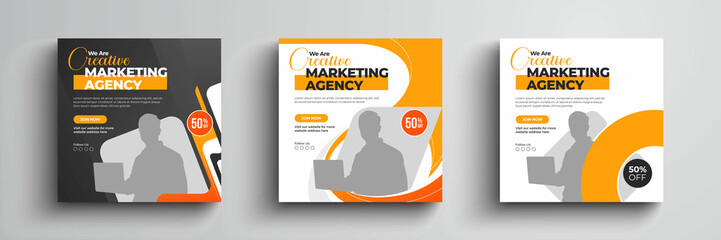 Wall Mural - digital marketing agency social media post design, square facebook post layout for digital marketing