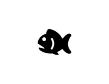 Fish Vector Icon. Isolated Fish Open Mouth Flat Illustration