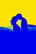 © Olena Bloshchynska - Silhouette of a couple in the colors of Ukrainian flag.