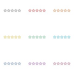 Sticker - Rating stars icon color set