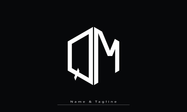 Alphabet letters Initials Monogram logo QM , MQ