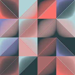 Aufkleber - Abstract Monochrome Vector Graphics With Digital Transition Effect Inspired by Brutalist Style