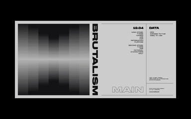 Fototapete - Brutalist Poster Design Graphics Made With Helvetica Typography Aesthetics And Geometric Forms