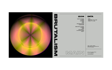 Fototapete - Brutalist Poster Design Graphics Made With Helvetica Typography Aesthetics And Geometric Forms