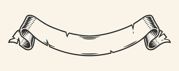 Wall Mural - blank ribbon sticker vintage monochrome