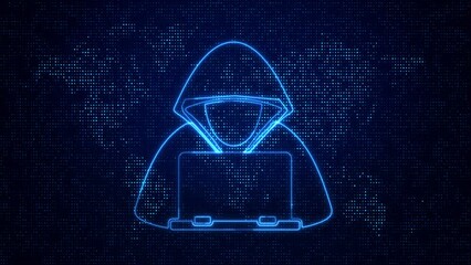 Hacker internet computer security technology concept Animation. Hacker activity computer and email spam viruses bank account hacking. Hacker activity computer. email spam viruses bank account hacking.