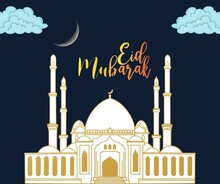 Eid Al Fitr Mubarak Greeting Card, Invitation Card, Poster, Wallpaper, Illustration. Eid Mubarak Greeting Card, Invitation Card, Poster, Wallpaper. Eid Al Fitr 1443 Hijri. Eid Mubarak 1443 Hijri.