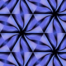 Pattern From Sharp Peak Point Of A Torus Shaped 3D Illustration Object In Shades Of Blue Kaleidoscope Design