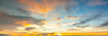 Clouds And Orange Sky, Beautiful Background, Sky Timelapse Of Skyscrapers, Blue Sky With Clouds And Sun, Clouds At Sunrise.