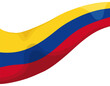 Diagonal Colombian tricolor flag in cartoon style, Vector illustration